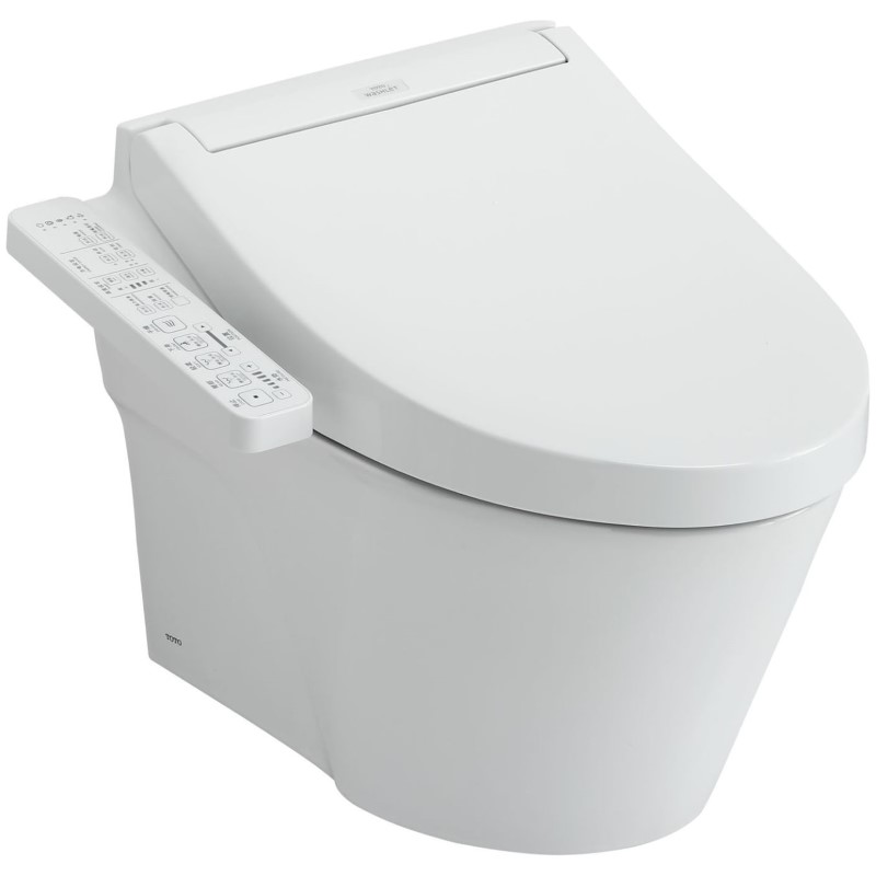 TOTO CWT4263074CMFG#MS WASHLET 1.28 GPF WALL MOUNTED ELONGATED TOILET WITH SEAT - SILVER