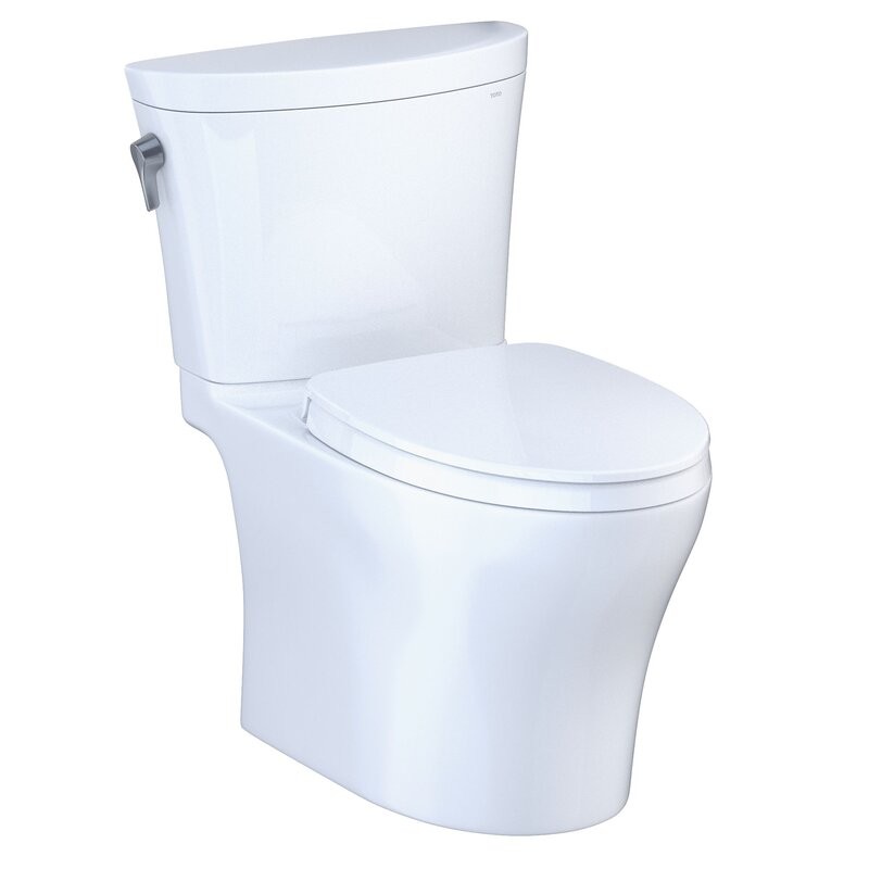 TOTO MS448124CEMFG#01 AQUIA 1.28 GPF FLOOR MOUNTED ELONGATED TWO-PIECE TOILET WITH SEAT - WHITE