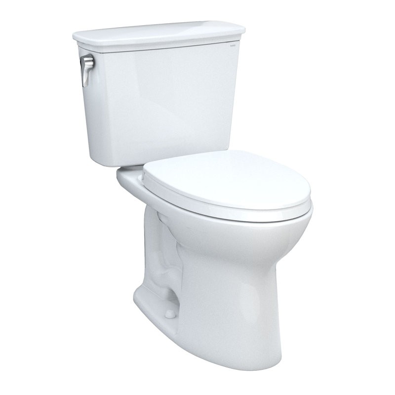 TOTO MS786124CEFG#01 DRAKE 1.28 GPF FLOOR MOUNTED ELONGATED TWO-PIECE TOILET WITH SEAT - WHITE