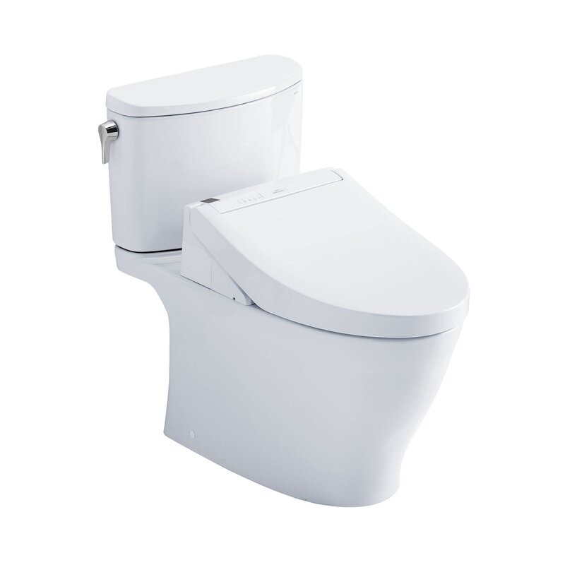 TOTO MW4423084CEFG#01 WASHLET 1.28 GPF FLOOR MOUNTED ELONGATED TWO-PIECE TOILET WITH SEAT - WHITE