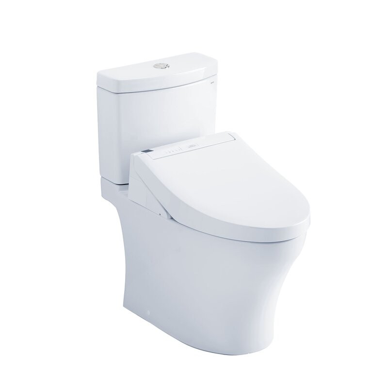 TOTO MW4463084CEMG#01 WASHLET 1.28 GPF FLOOR MOUNTED ELONGATED TWO-PIECE TOILET WITH SEAT - WHITE