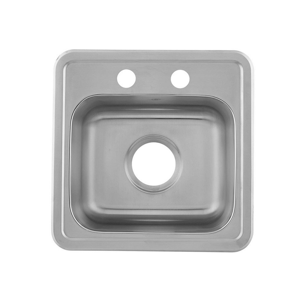DAX DAX-OM-1515 18 INCH STAINLESS STEEL SINGLE BOWL TOP MOUNT KITCHEN SINK IN BRUSHED STAINLESS STEEL