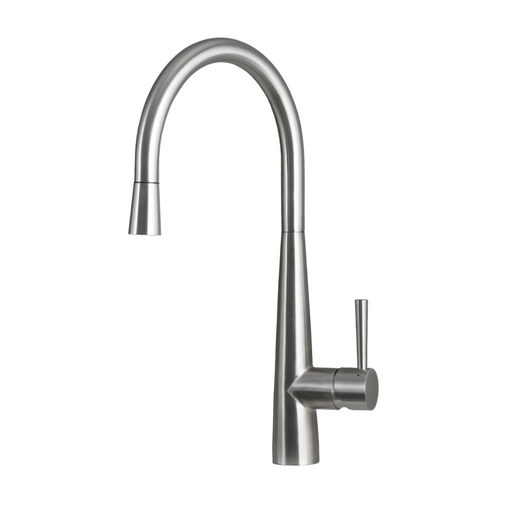 DAX DAX-S1087P 3 1/4 INCH STAINLESS STEEL SINGLE HANDLE PULL DOWN KITCHEN FAUCET IN BRUSHED STAINLESS STEEL
