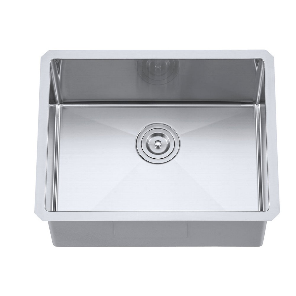 DAX DAX-T2318-R10 23 INCH STAINLESS STEEL SINGLE BOWL UNDERMOUNT KITCHEN SINK IN BRUSHED STAINLESS STEEL