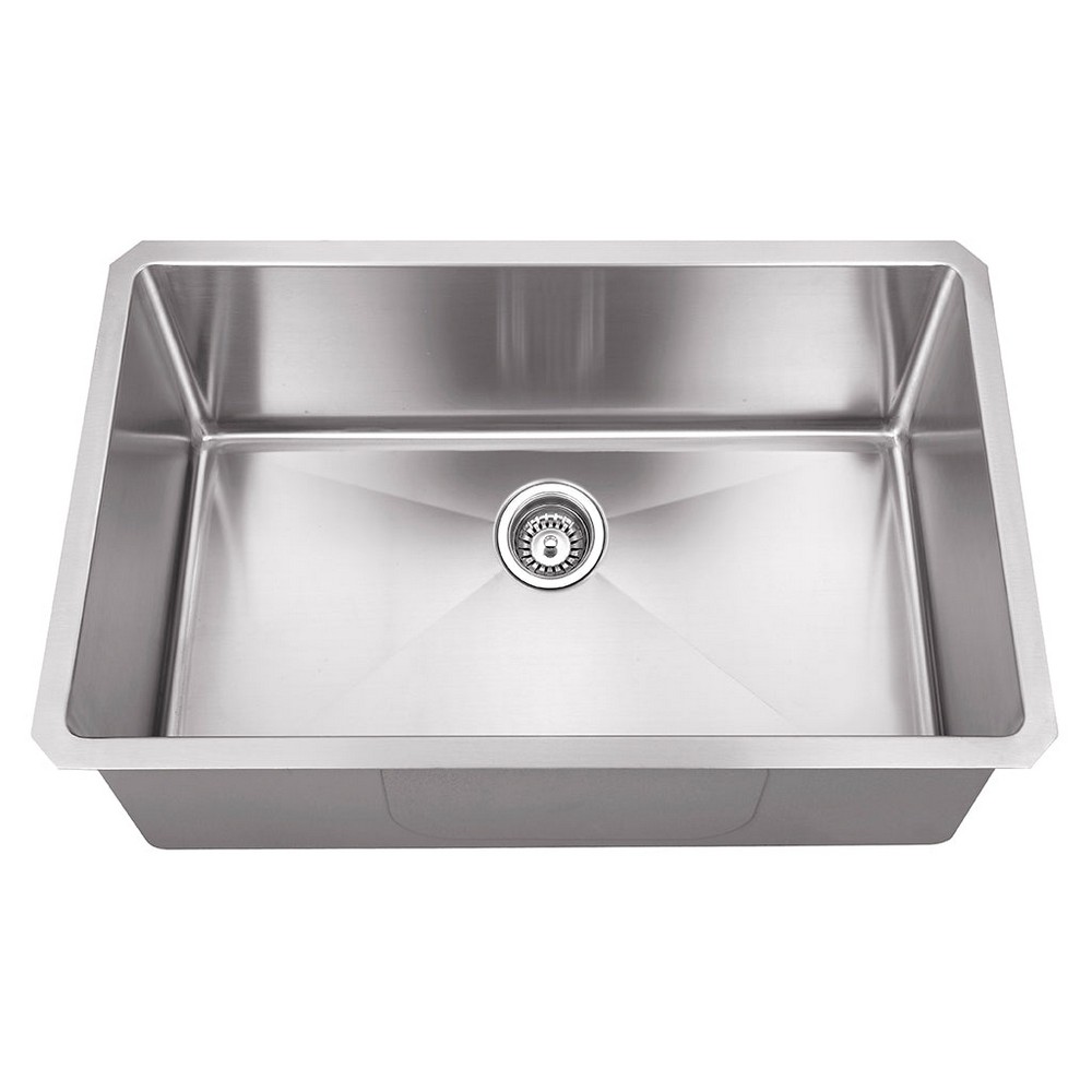 DAX DAX-T3018-R10 30 INCH STAINLESS STEEL SINGLE BOWL UNDERMOUNT KITCHEN SINK IN BRUSHED STAINLESS STEEL