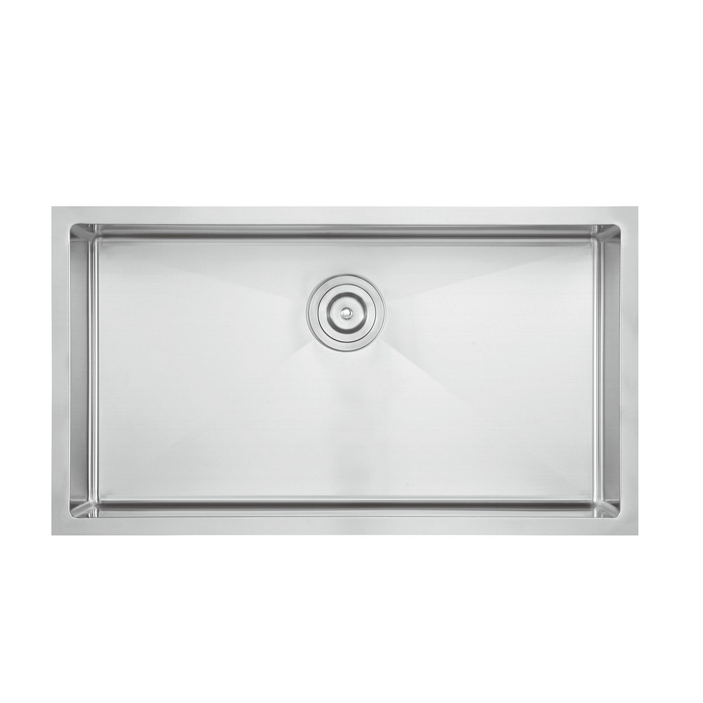 DAX DAX-T3318-R10 32 INCH STAINLESS STEEL SINGLE BOWL UNDERMOUNT KITCHEN SINK IN BRUSHED STAINLESS STEEL