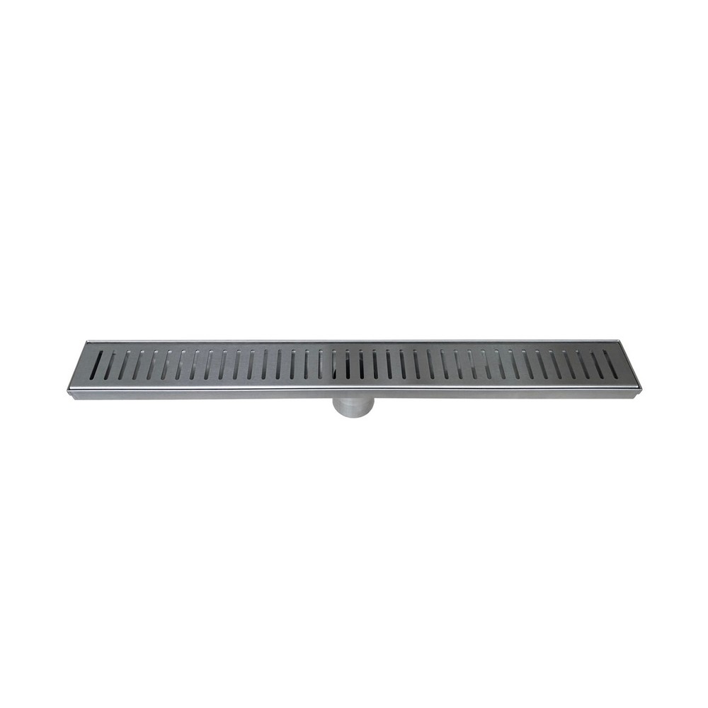 DAX DR24-G06 24 INCH STAINLESS STEEL RECTANGULAR SHOWER FLOOR DRAIN IN POLISHED CHROME