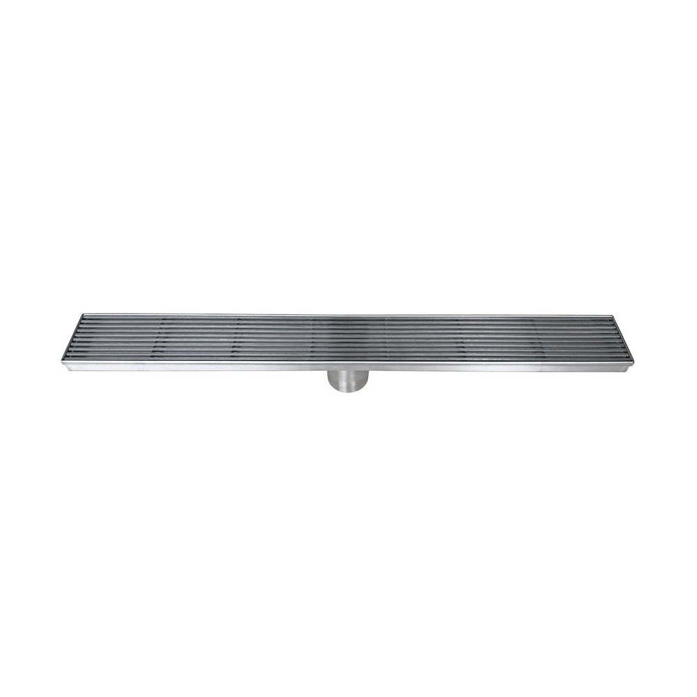 DAX DR24-H01 24 INCH STAINLESS STEEL RECTANGULAR SHOWER FLOOR DRAIN IN BRUSHED STAINLESS STEEL