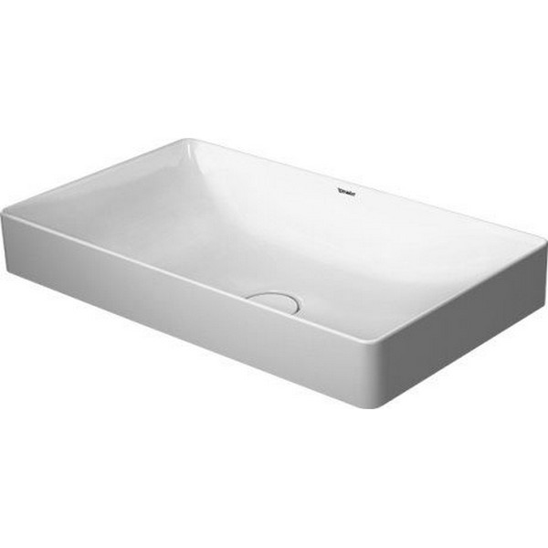 DURAVIT 235560 DURASQUARE 23-5/8 INCH WASHBOWL IN WHITE, NO FAUCET HOLES