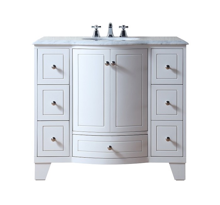 Grand Cheswick White Single Sink Vanity, 40 Inch Bathroom Vanity With Top And Sink