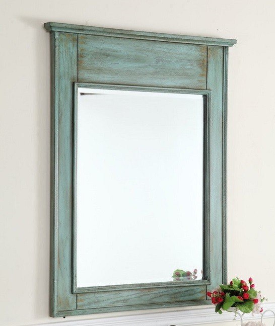 CHANS FURNITURE MR-88323 ABBEVILLE 24 INCH DISTRESSED BLUE WALL MIRROR