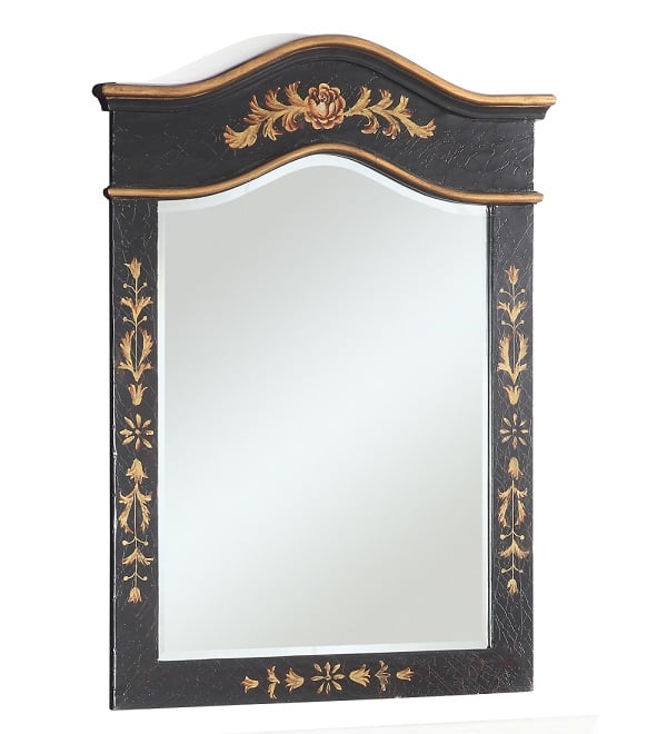 CHANS FURNITURE MR-090BK CROSSFIELD 30 INCH BLACK WALL MIRROR