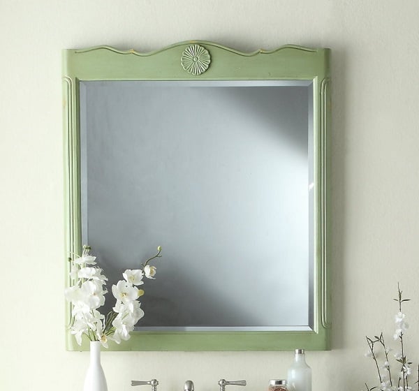 CHANS FURNITURE MIR081G DALEVILLE 32 INCH VINTAGE GREEN WALL MIRROR