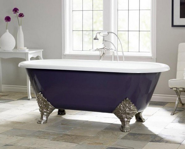 CHEVIOT 2161-WW 70 INCH CARLTON CAST IRON BATHTUB WITH CONTINUOUS ROLLED RIM IN WHITE, NO FAUCET HOLES