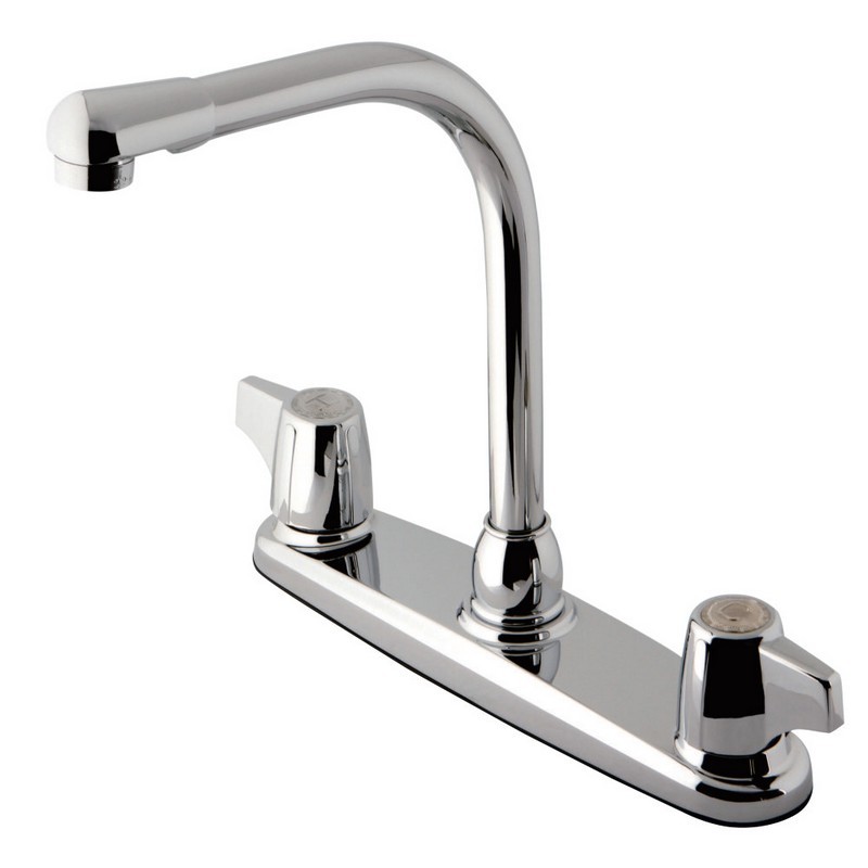 KINGSTON BRASS KB741  TWIN HANDLES 8-INCH CENTERSET KITCHEN FAUCET IN POLISHED CHROME