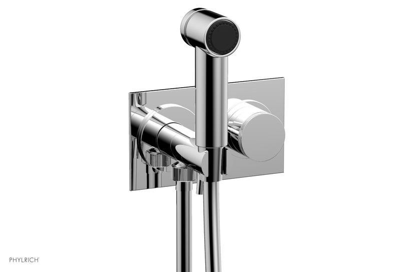PHYLRICH 230-65 BASIC II TWO HOLE WALL MOUNT BIDET FAUCET WITH KNURLED HANDLE