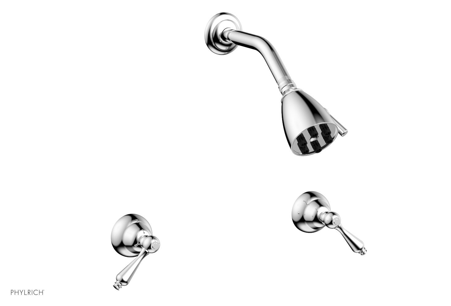 PHYLRICH D3100 REVERE & SAVANNAH WALL MOUNT SHOWER SET WITH TWO STRAIGHT LEVER HANDLES