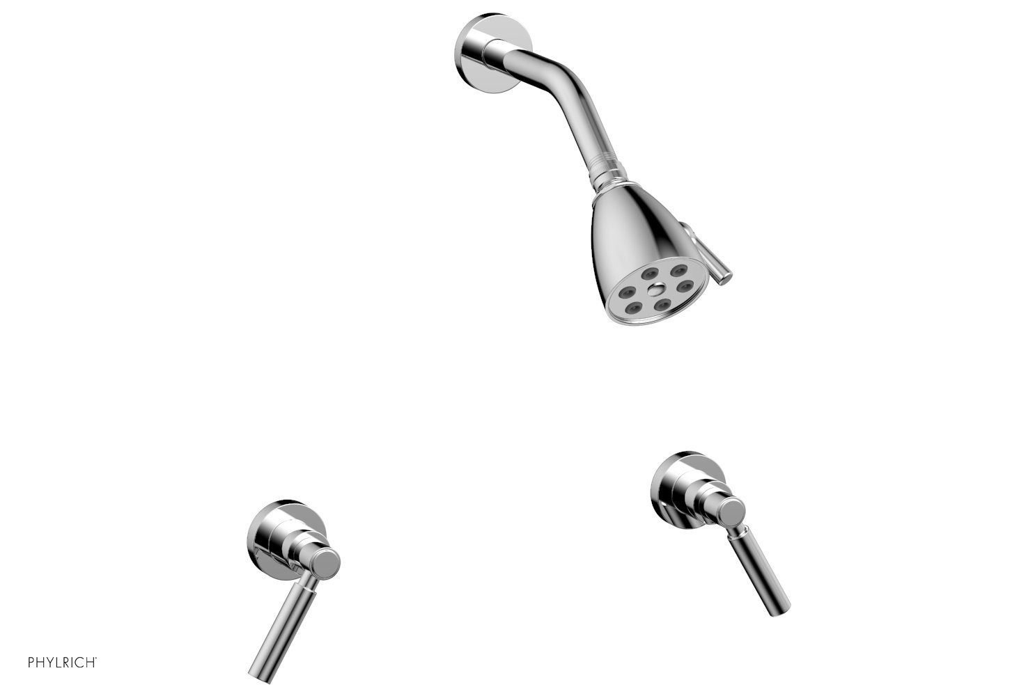 PHYLRICH D3130 BASIC WALL MOUNT SHOWER SET WITH TWO LEVER HANDLES