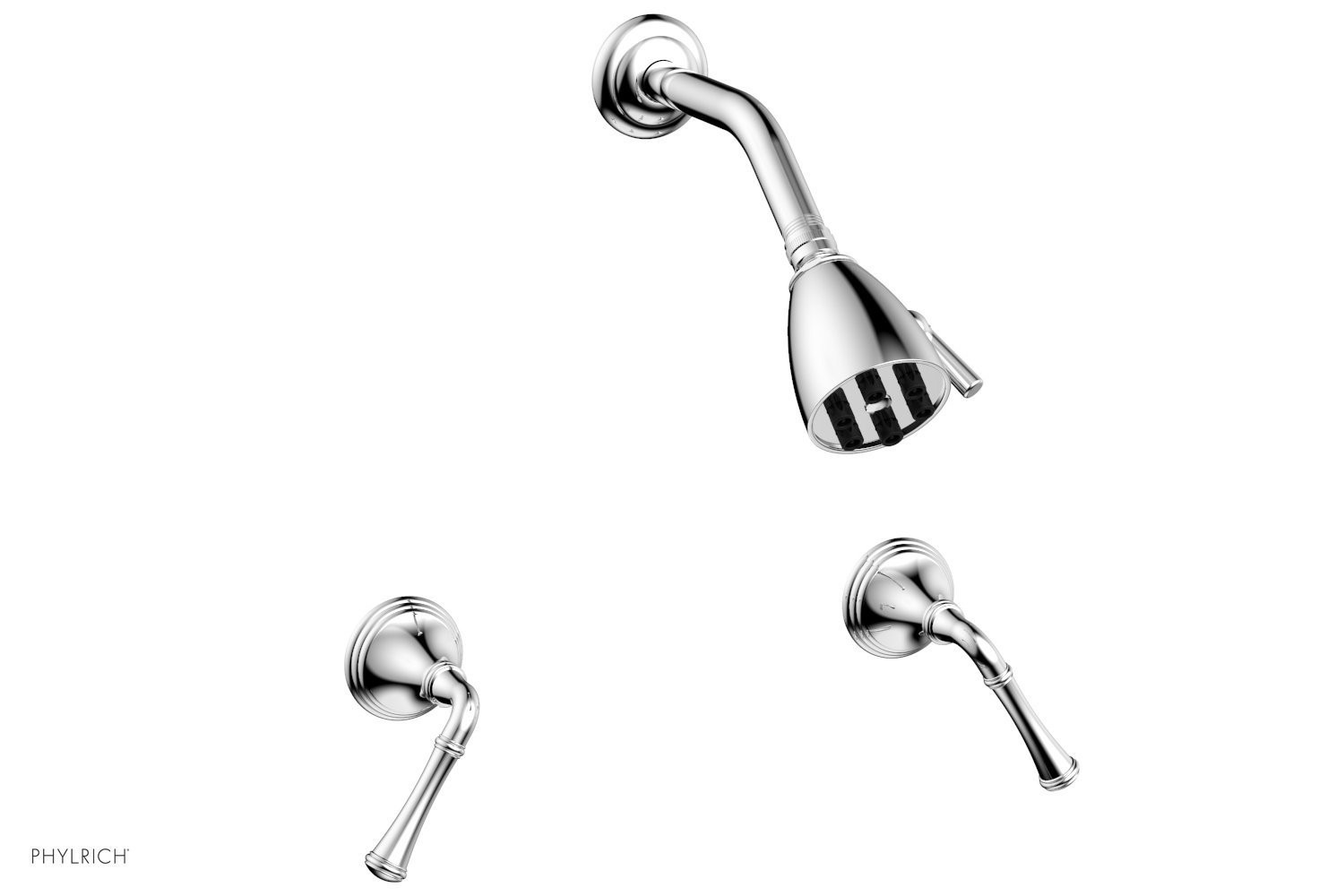 PHYLRICH D3205 3RING WALL MOUNT SHOWER SET WITH TWO STRAIGHT LEVER HANDLES