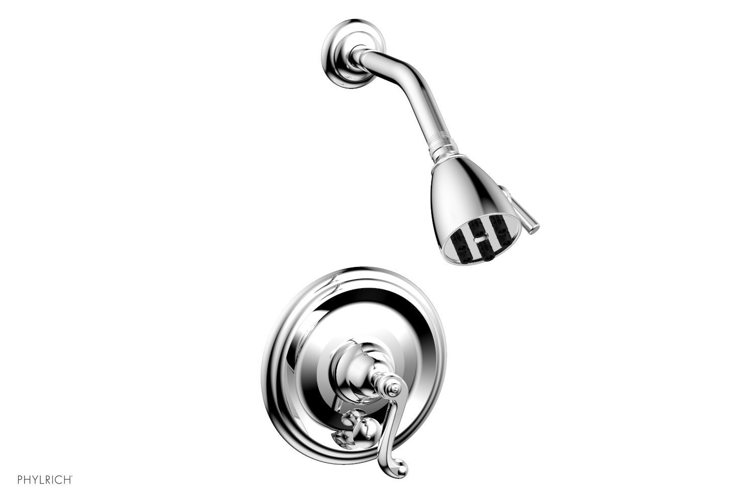 PHYLRICH DPB3102 REVERE & SAVANNAH WALL MOUNT PRESSURE BALANCE SHOWER SET WITH CURVED LEVER HANDLE