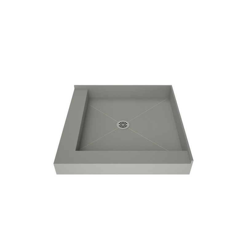 TILE REDI 3232CDL-PVC REDI BASE 32 D X 32 W INCH FULLY INTEGRATED SHOWER PAN WITH CENTER PVC DRAIN WITH LEFT DUAL CURB