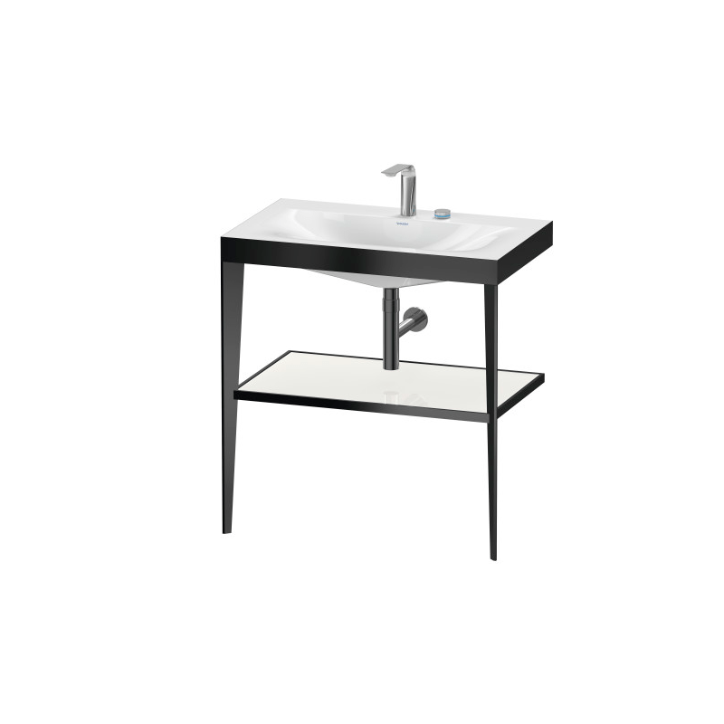 DURAVIT XV4715EB XVIU 31 1/2 X 18 7/8 INCH FLOOR-STANDING METAL CONSOLE WITH C-BONDED FURNITURE WASHBASIN WITH 2 HOLES