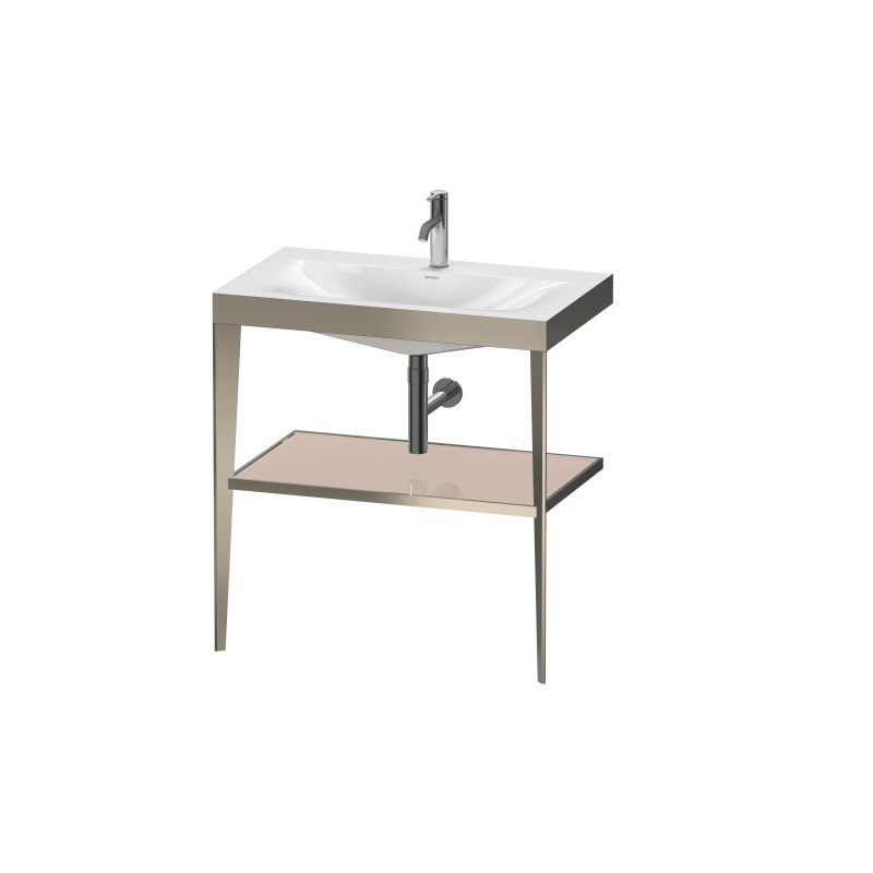 DURAVIT XV4715OB XVIU 31 1/2 X 18 7/8 INCH FLOOR-STANDING METAL CONSOLE WITH C-BONDED FURNITURE WASHBASIN WITH 1 FAUCET HOLE
