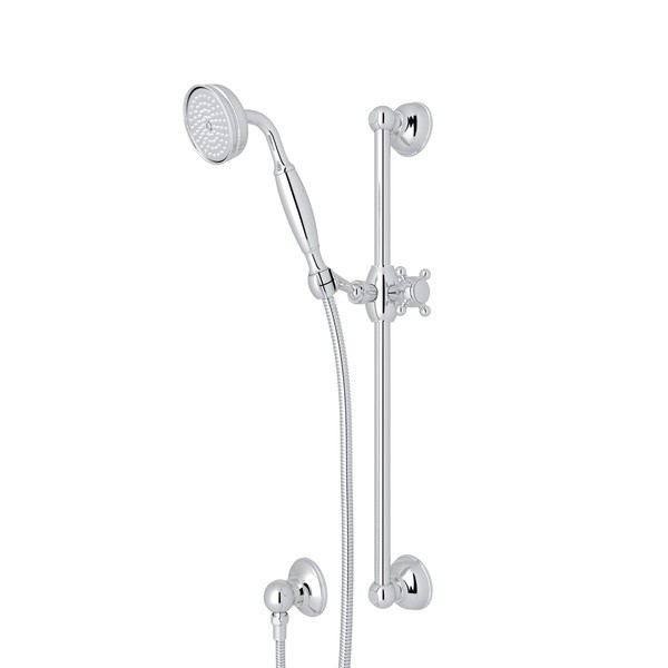 ROHL 1301E SPA SHOWER 3 INCH DIAMETER SINGLE FUNCTION ANTI-CAL HANDSHOWER SET WITH METAL HANDLE