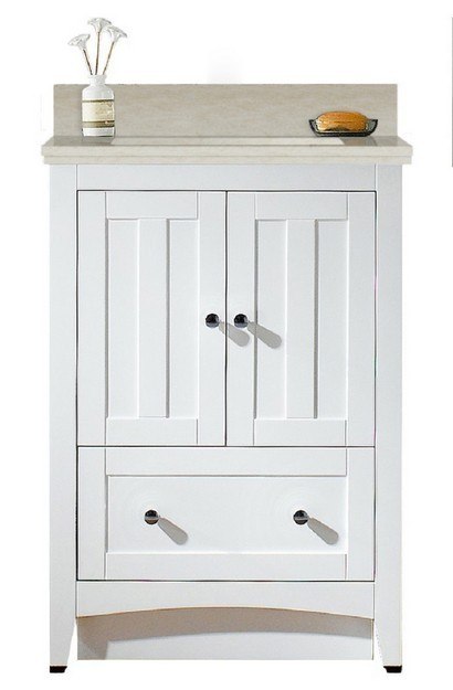 AMERICAN IMAGINATIONS AI-19347 SHAKER 23.75 X 18.25 INCH VANITY SET IN WHITE FOR 8-IN. O.C. FAUCET