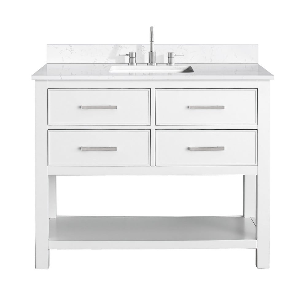 AVANITY BROOKS-VS43-E BROOKS 43 INCH FREESTANDING SINGLE SINK BATHROOM VANITY WITH CALA WHITE ENGINEERED STONE TOP