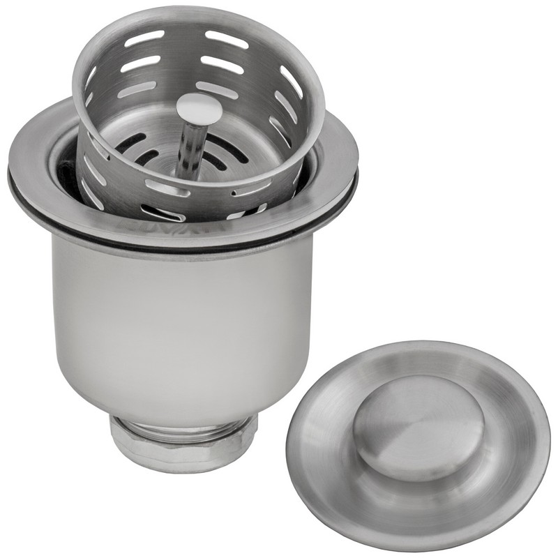 RUVATI RVA1027 DEEP BASKET STRAINER DRAIN FOR KITCHEN SINKS ALL METAL WITH STOPPER