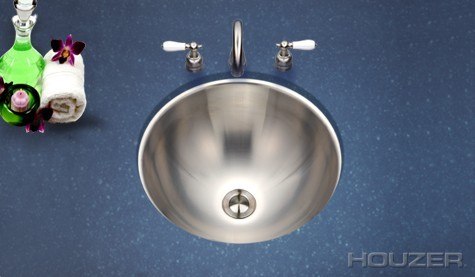 Houzer CHT-1800-1 Opus 15-1/2-by-11-3/8-Inch Oval Topmount Stainless Steel Lavatory Sink
