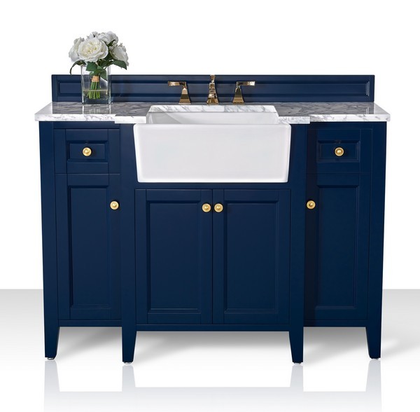 Ancerre Designs Vts Adeline 48 Hb Cw Gd, Navy Blue Bathroom Vanity 48 Inch Double Sink