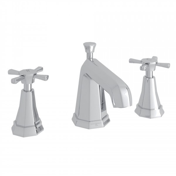 ROHL U.3142X-2 PERRIN & ROWE DECO HIGH NECK WIDESPREAD LAVATORY FAUCET, CROSS HANDLES