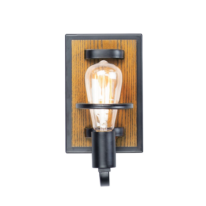 MAXIM LIGHTING 10301BKASB BLACK FOREST 5 1/2 INCH WALL-MOUNTED INCANDESCENT WALL SCONCE LIGHT