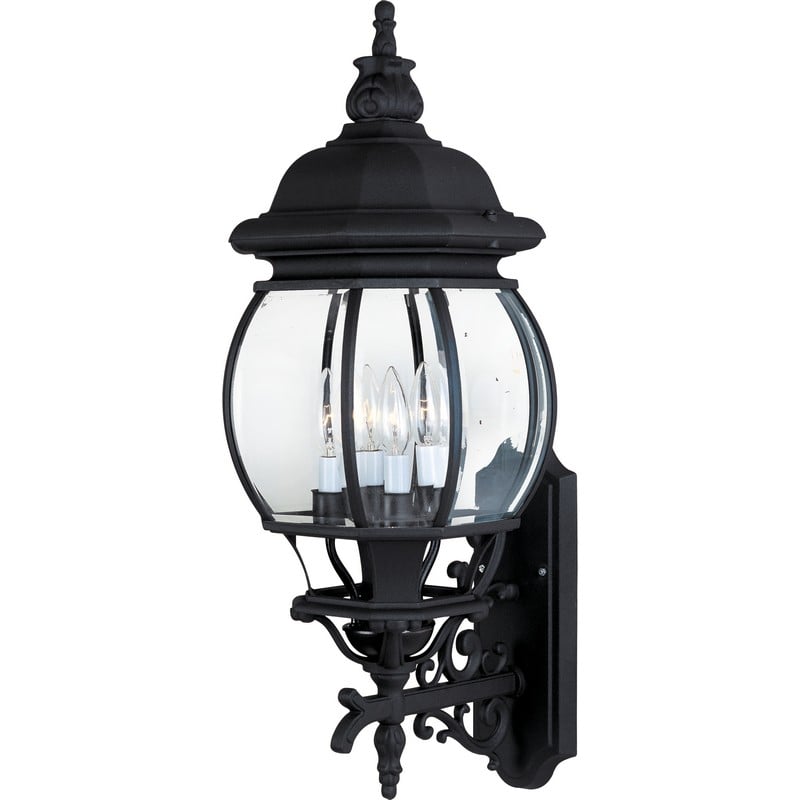 MAXIM LIGHTING 1037BK CROWN HILL 11 INCH WALL-MOUNTED INCANDESCENT LANTERN LIGHT