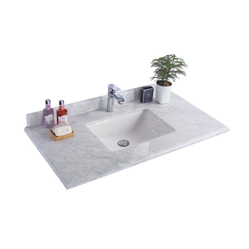 Laviva 313sq1h 42 Wc White Carrara, Single Hole Bathroom Vanity Top
