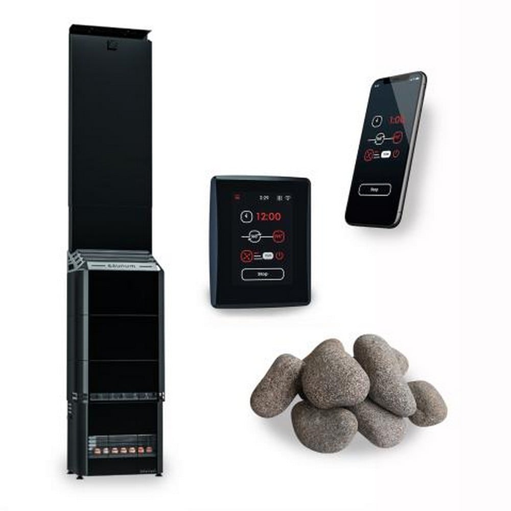 SAUNUM AIR 50 CSB WIFI PACKAGE AIR 50 WI-FI SAUNA HEATER PACKAGE IN BLACK