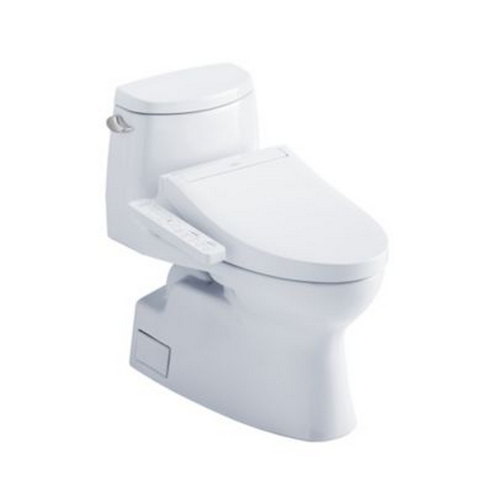 TOTO CST644CEFGT40#01 CAROLINA II 17 1/8 INCH 1.28 GPF ONE PIECE ELONGATED TOILET WITH LEFT HAND LEVER - COTTON