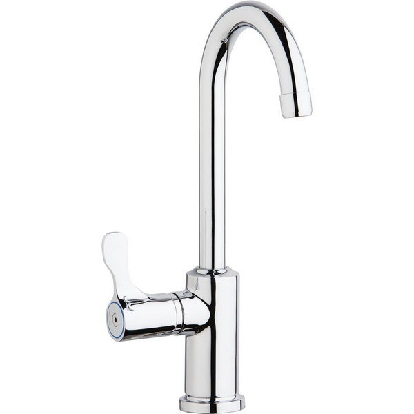 ELKAY LKD208513LC SINGLE HOLE 12-1/2 INCH DECK MOUNT FAUCET WITH GOOSENECK SPOUT RIGHT HANDLE ON RIGHT SIDE