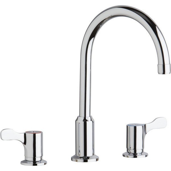ELKAY LKD2439C DECK MOUNT FAUCET WITH ARC SPOUT AND 2-5/8 INCH LEVER HANDLES