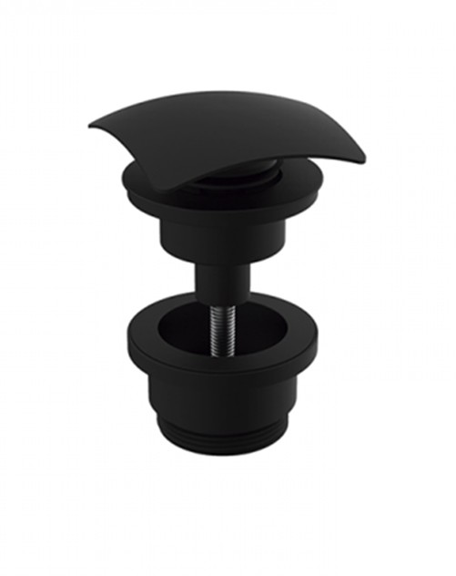 GRB 05055022 2 3/4 INCH SQUARE PUSH POP-UP FOR BASINS WITH AND WITHOUT OVERFLOW HOLE - MATT BLACK