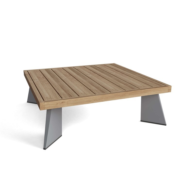 ANDERSON TEAK DS-823 OXFORD 39 1/2 INCH PLATFORM SQUARE TABLE - GREY