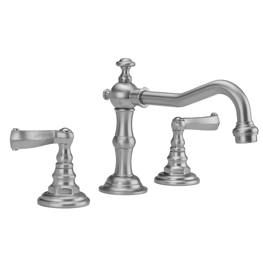 JACLO 7830 ROARING 20'S 6 3/8 INCH DECK MOUNTED BRASS WIDESPREAD BATHROOM FAUCET WITH POP-UP DRAIN