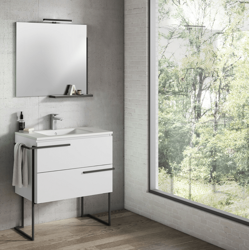 LUCENA BATH 3882 SCALA 32 INCH 2 DRAWER VANITY WITH CERAMIC SINK IN WHITE