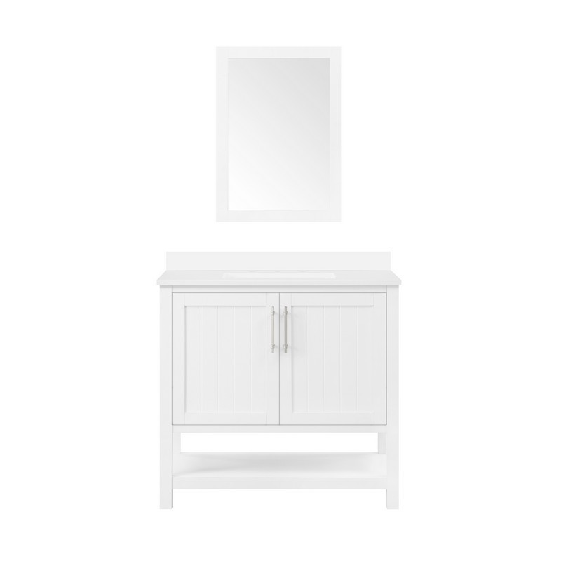 OVE DECORS 15VVM-MERC36-007TS CONCORD 36 INCH SINGLE SINK VANITY KIT IN WHITE WITH MIRROR