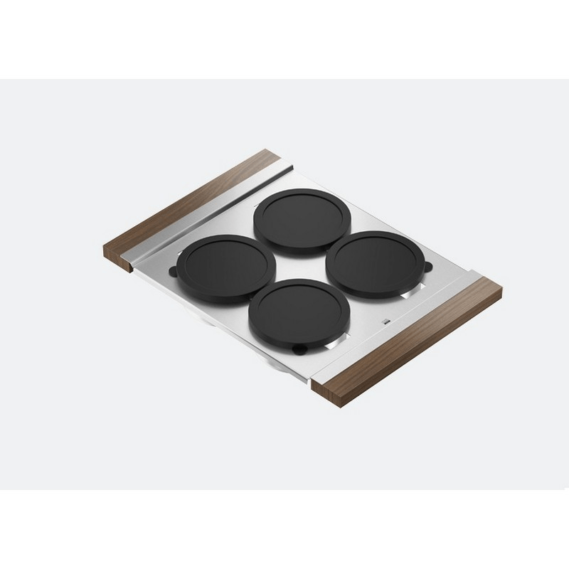 JULIEN 225204 SERVING BOARD 12 INCH WITH FOUR BOWLS FOR 16 INCH SINK WITH WALNUT HANDLES
