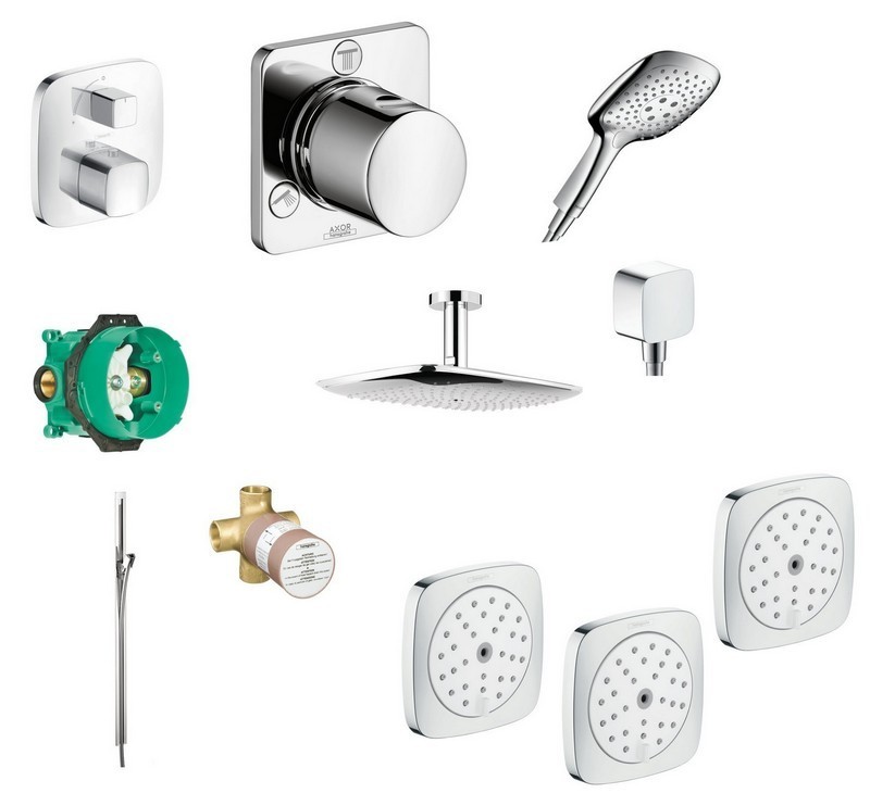 HANSGROHE PURAVIDA SHOWER COMBINATION WITH CEILING MOUNT IN CHROME