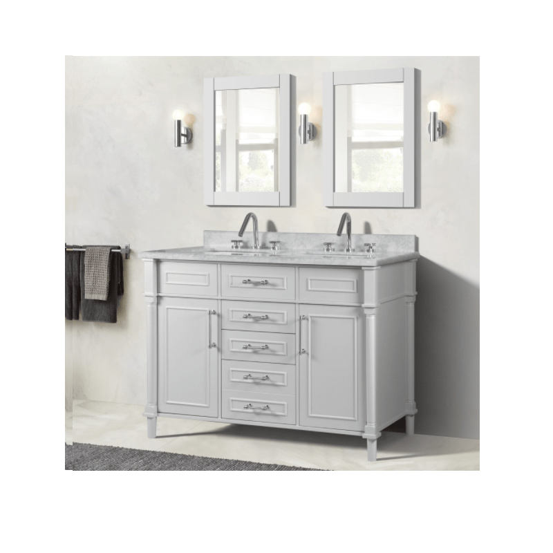 BellaTerra Home 800632-48D 48 Inch Double Vanity with Marble Top