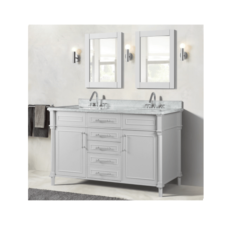 BellaTerra Home 800632-60D 60 Inch Double Vanity with Marble Top